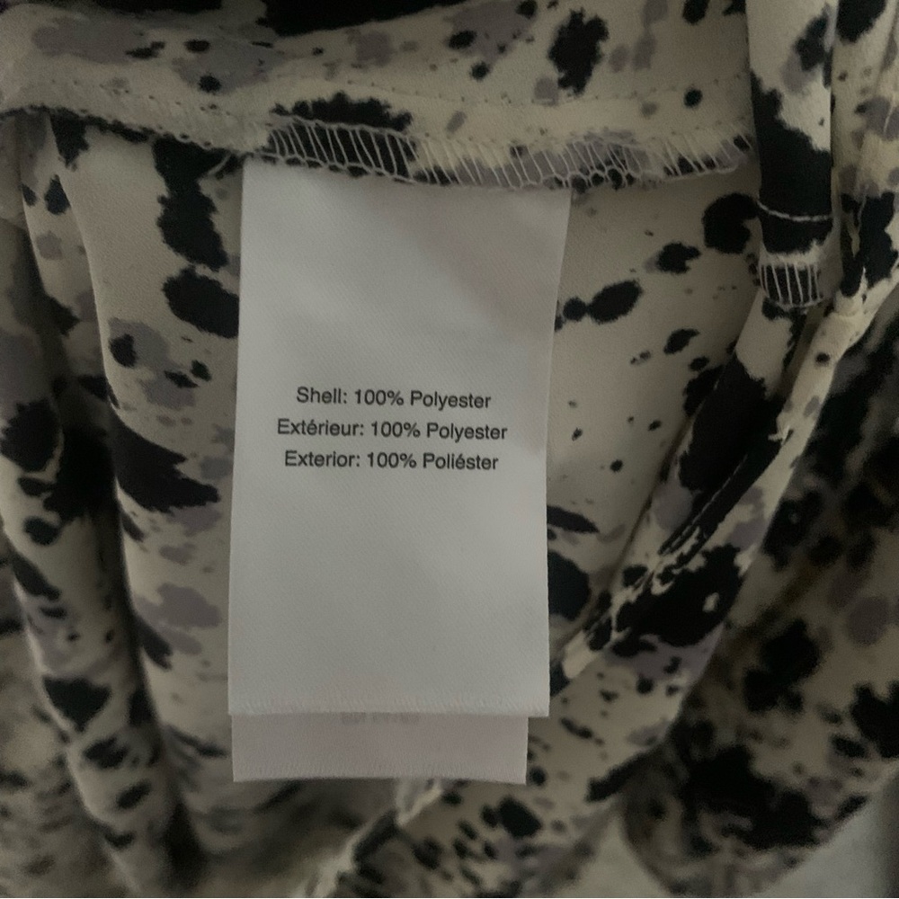 Halston Women’s 10 Black Gray Cream Long Sleeve Scarf Hem Maxi Dress Feminine - Picture 6 of 8